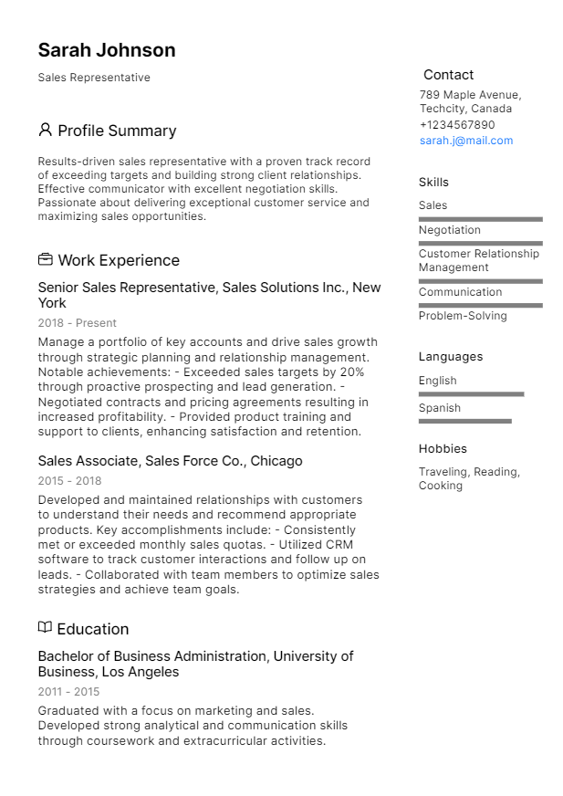 A clean, modern resume template with a fresh layout and clear sections for personal details, experience, education, and skills. The design emphasizes readability and professionalism, making it suitable for a wide range of job seekers. CV template