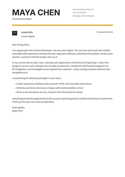 Valencia cover letter template preview