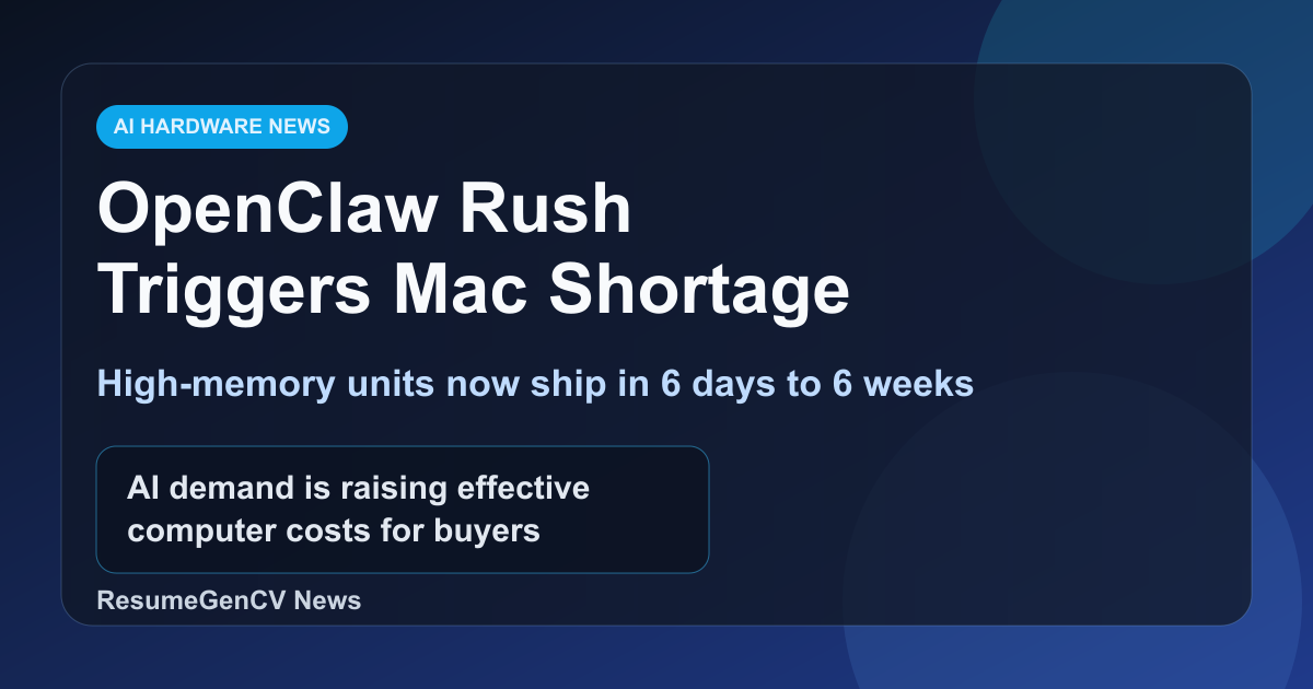 AI Frenzy Makes High-Memory Macs Harder to Get and Pricier