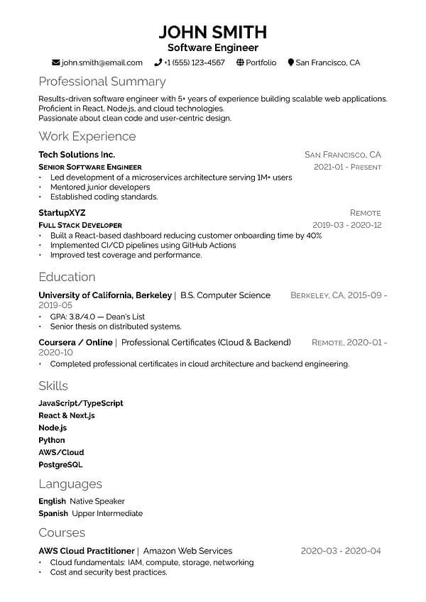 A clean and professional contact header designed for resumes and CVs, ensuring well-structured personal details with dynamic spacing and automatic text wrapping. This template seamlessly integrates essential contact information, including email, phone, website, and location, while maintaining a visually balanced and elegant layout.