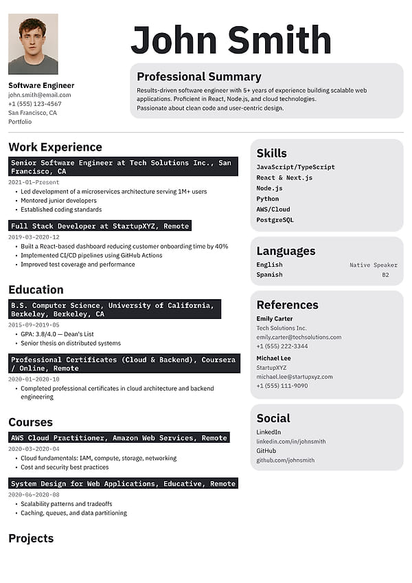 Riverton resume template is a powerful choice for professionals who need to balance a high volume of information with a clean, energetic look.